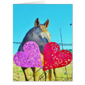 White and Brown horse Valentine Hearts (Front)