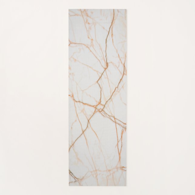 White and Brown Marble Yoga Mat (Front)