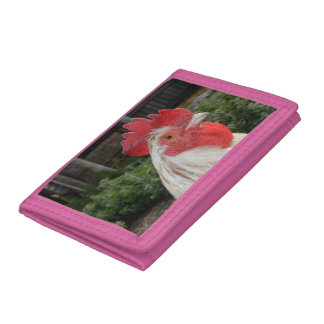 White And Brown Rooster, Tri-fold Wallet