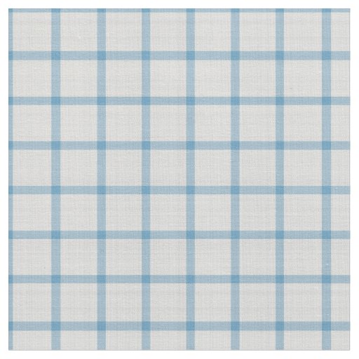 White and Celestial Blue Large Plaid Fabric