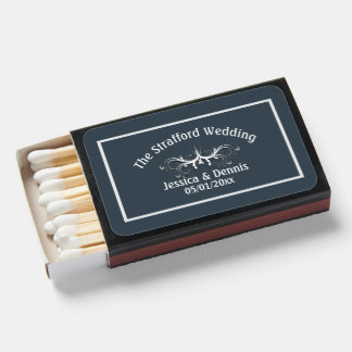 White and Charcoal Custom Text Matchboxes