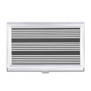 White and charcoal five stripes pattern business card case