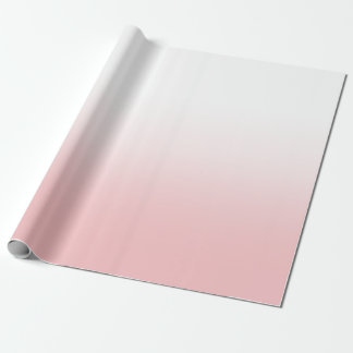 White and Coral Pink Ombre Wrapping Paper