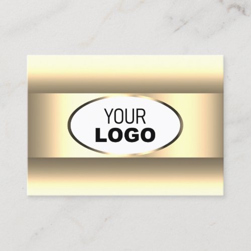 White and Cream Ombre Logo Light Gold Decor Border Business Card