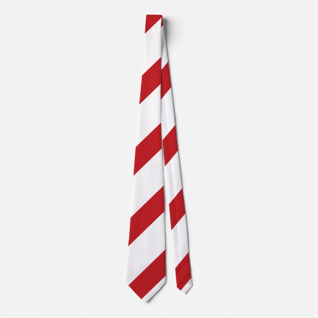 White and Crimson Regimental Stripe Tie (Front)