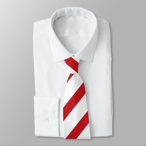 White and Crimson Thin Regimental Stripe Tie