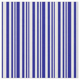 White and Dark Blue Colored Lines/Stripes Pattern Fabric