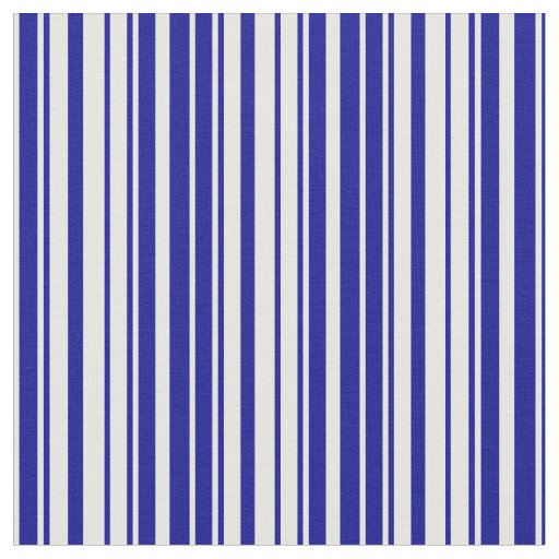 White and Dark Blue Lines/Stripes Pattern Fabric