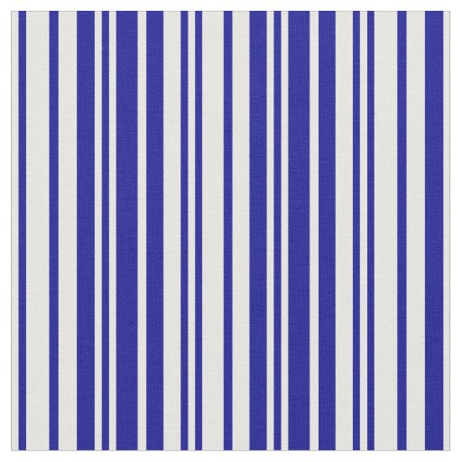 White and Dark Blue Stripes/Lines Pattern Fabric