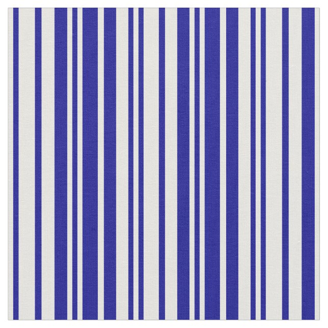 White and Dark Blue Stripes/Lines Pattern Fabric (Close Up)