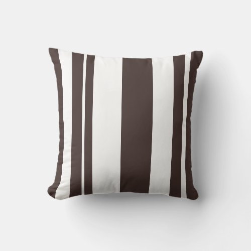 White and Dark Brown Striped throw pillow