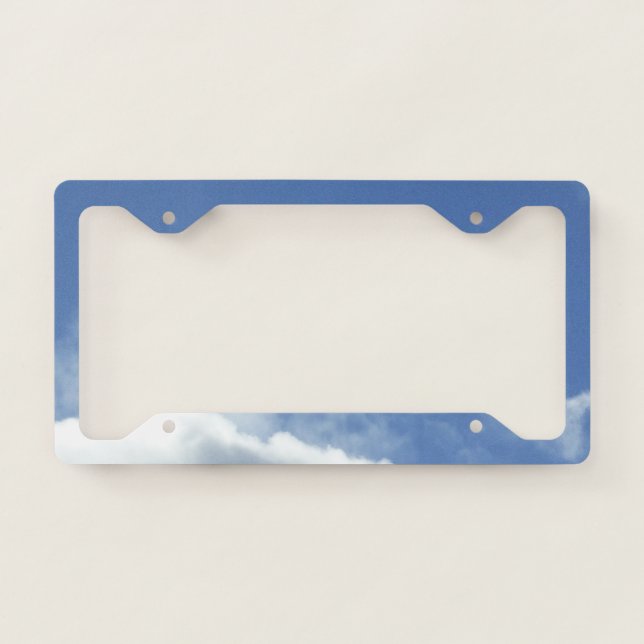  White and Dark Clouds License Plate Frame (Front)