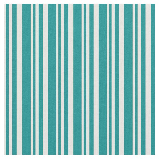 White and Dark Cyan Pattern Fabric