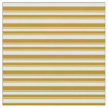 [ Thumbnail: White and Dark Goldenrod Lines Pattern Fabric ]