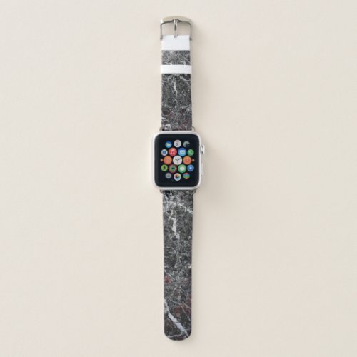 White And Dark Gray Marble Stone Pattern Apple Watch Band