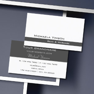 White and Dark Gray Modern Cool Professional Business Card
