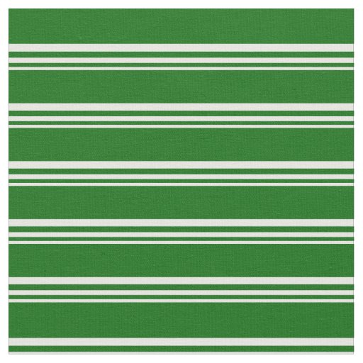 White and Dark Green Stripes Pattern Fabric