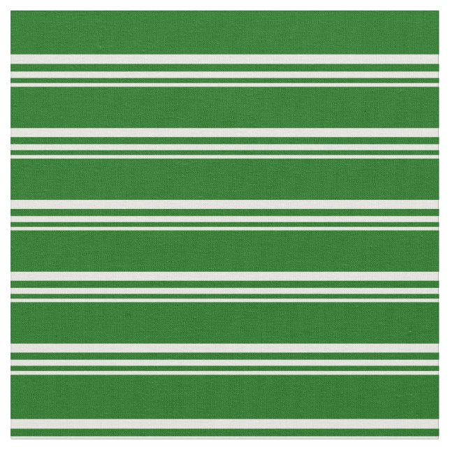 White and Dark Green Stripes Pattern Fabric (Close Up)