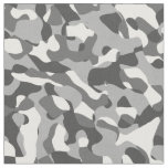 White and Dark Grey Black Camouflage Print Pattern Fabric