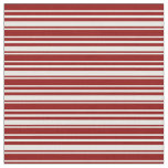 [ Thumbnail: White and Dark Red Colored Striped Pattern Fabric ]
