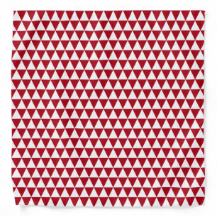White and Dark Red Geometric Triangles Bandana