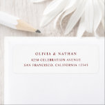 White and Dark Red | Simple Elegant Text Label<br><div class="desc">These minimalist and elegant wedding return address labels feature modern dark red maroon text on a white background. A simple and stylish look.</div>