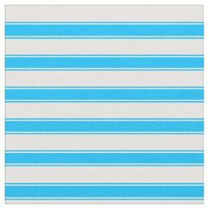 White and Deep Sky Blue Colored Striped Pattern Fabric