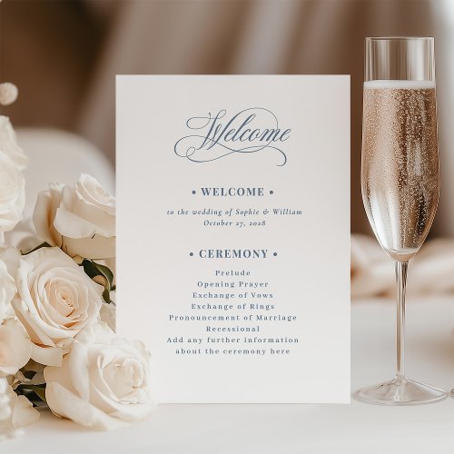 White and Dusty Blue | Luxe Wedding Welcome