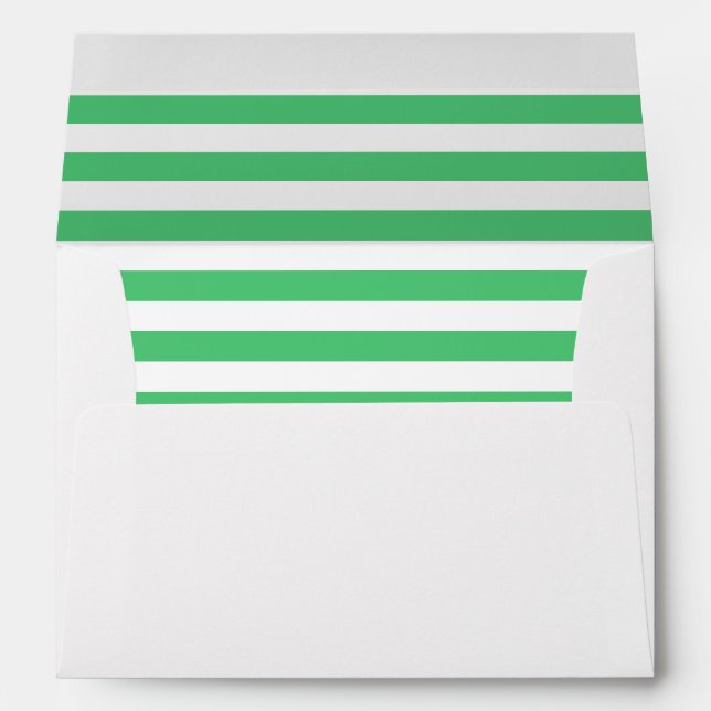 White and Emerald Stripes Envelope (Back (Bottom))
