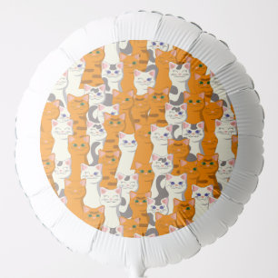 White and ginger cats pattern green eyes blue eyes balloon