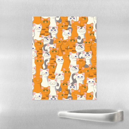 White and ginger cats pattern green eyes blue eyes magnetic dry erase sheet