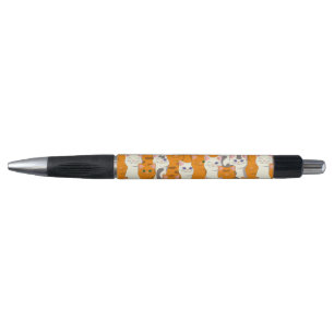 White and ginger cats pattern green eyes blue eyes pen