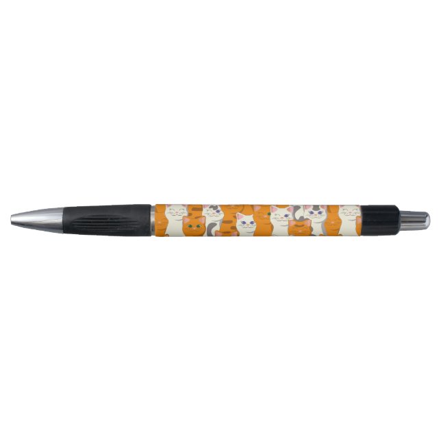 White and ginger cats pattern green eyes blue eyes pen (Front)