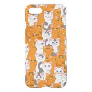 White and ginger cats pattern green eyes blue eyes iPhone SE/8/7 case