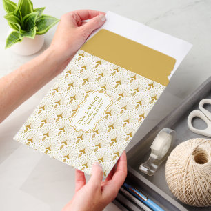 White and Gold Art Deco Pattern Envelope Mailers