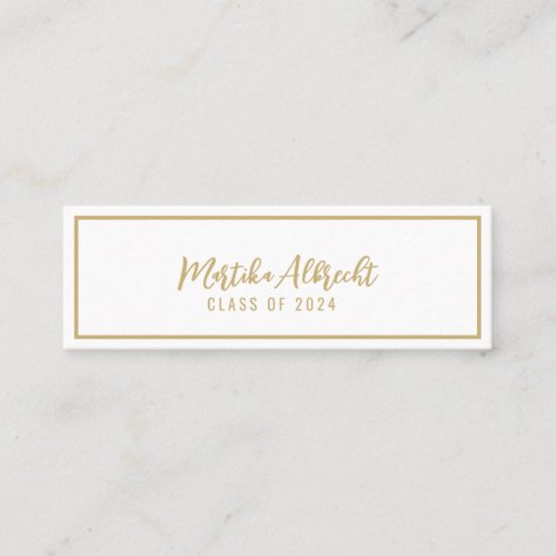 White and Gold  Bold Typography  Name Card