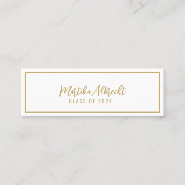 White and Gold | Bold Typography  Name Card (Front)