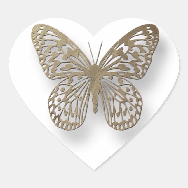 White and  Gold Butterfly Stickers (Front)