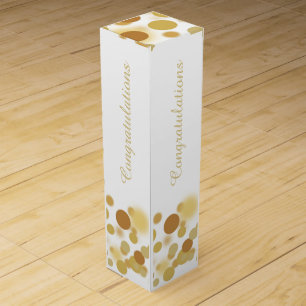 White and Gold Champagne Bubbles Personalized Box