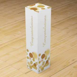 White and Gold Champagne Bubbles Personalized Box