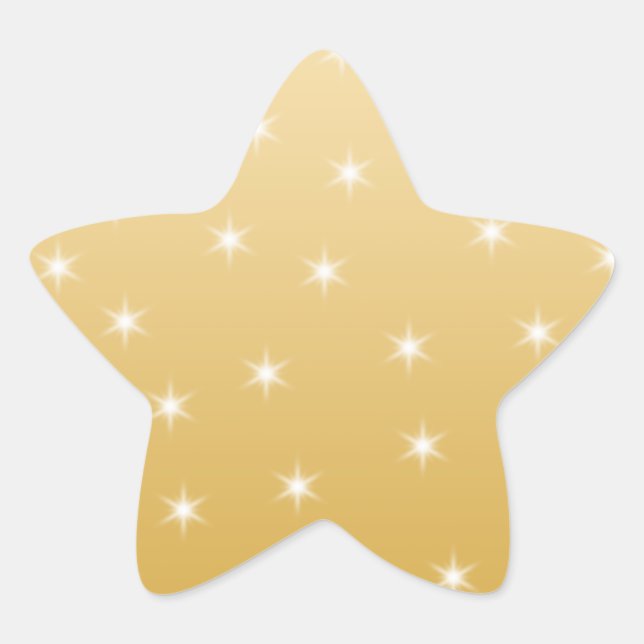 White and Gold Color Star Pattern Sticker (Front)