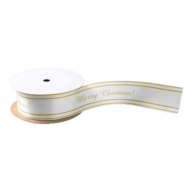 White and gold colour ribbon (Spool)