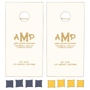 White and Gold Company Cornhole Set