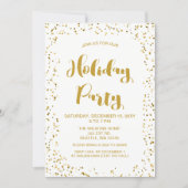 White and Gold confetti Modern holiday Party Invitation (Front)