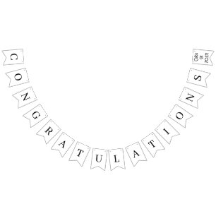 White and Gold Congratulations Bunting Flags