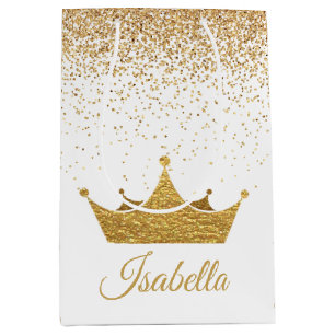 White and Gold Crown Gift Bag