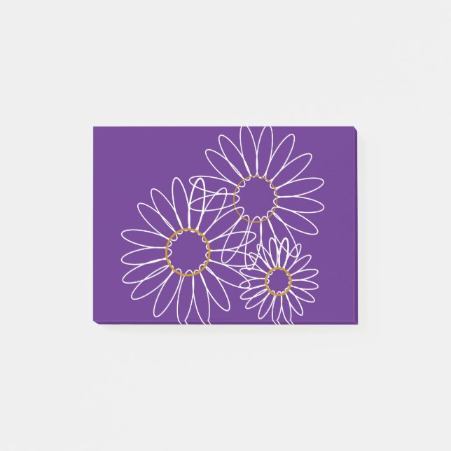 White and Gold Daisies Notes (Front)