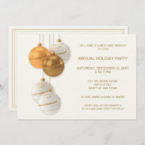 White and Gold Elegant Corporate Holiday Party Invitation