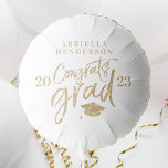 White And Gold Faux Glitter Graduation Balloon at Zazzle