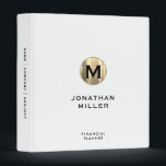 White and Gold Financial Planner Binder<br><div class="desc">Stay organized and stylish with this white binder featuring elegant gold accents. The customizable cover allows you to add your name or business, while the interior includes dividers and pockets for easy organization of your financial documents. Whether you're managing your personal finances or running a business, this binder is designed...</div>
